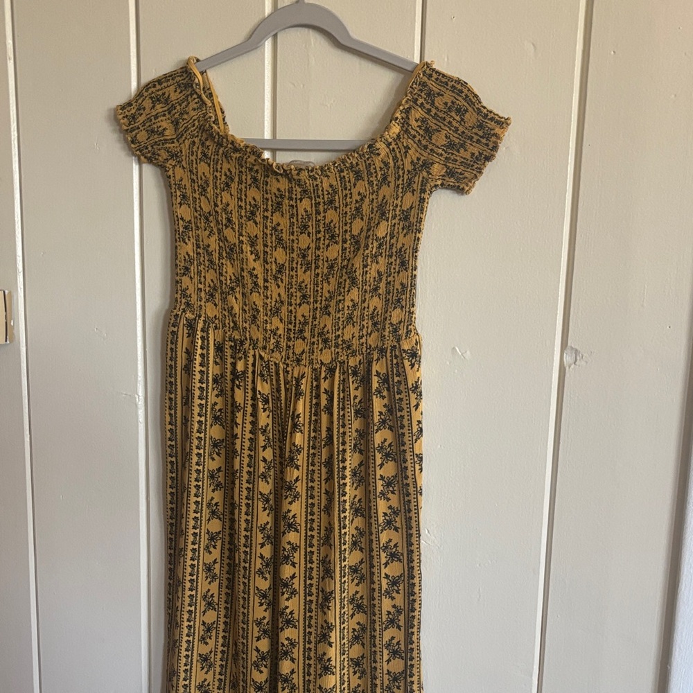 Active USA Mustard and Black Patterned Jumpsuit